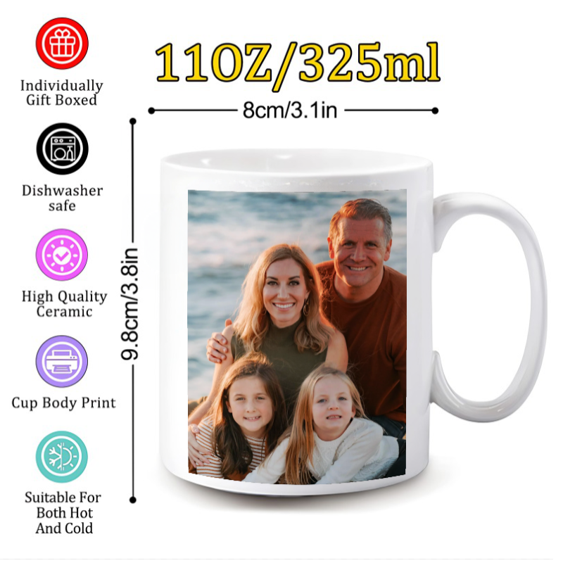 Coffee Tea Images - Tasse personnalisée avec images et textes