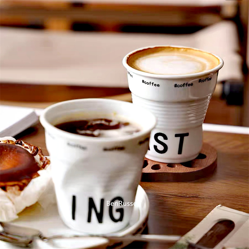 Coffee Tea Name - Tasse à café en céramique froissée